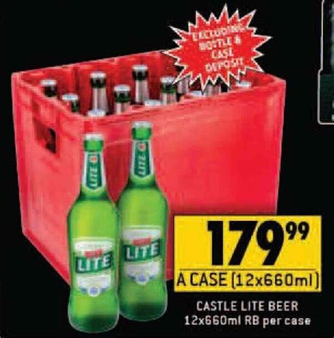 castle lite 750ml case price.